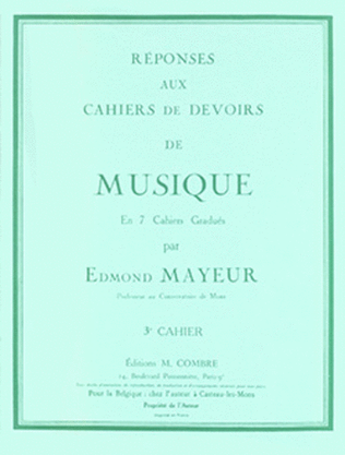 Book cover for Reponses aux devoirs du No. 3