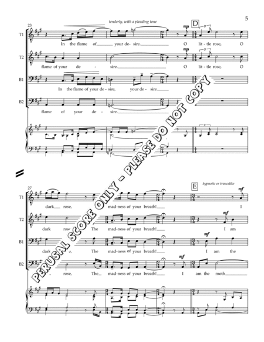 O Little Rose, O Dark Rose TTBB scores gallery preview page 5