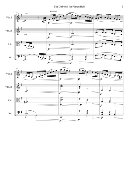 The Girl with the Flaxen Hair - Score and Parts image number null