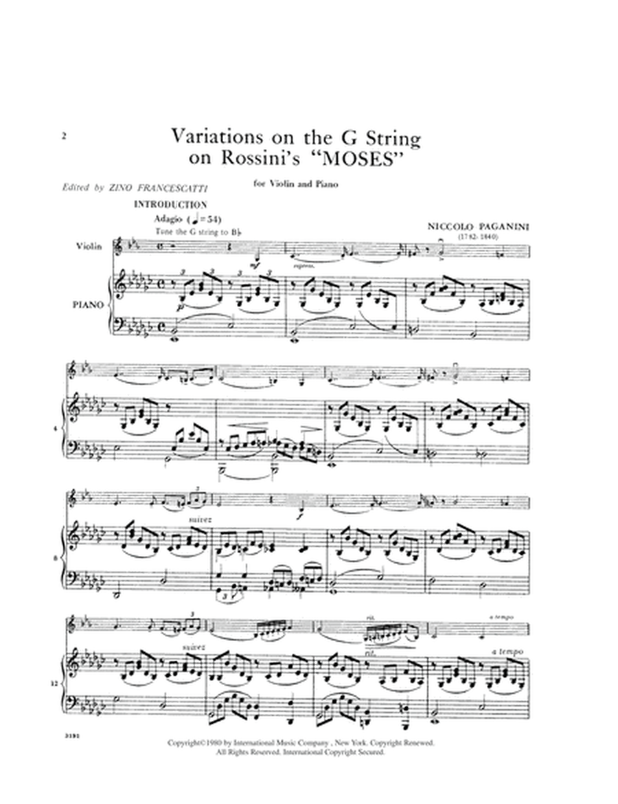 Variations On The G String (On A Theme From Moses By Rossini