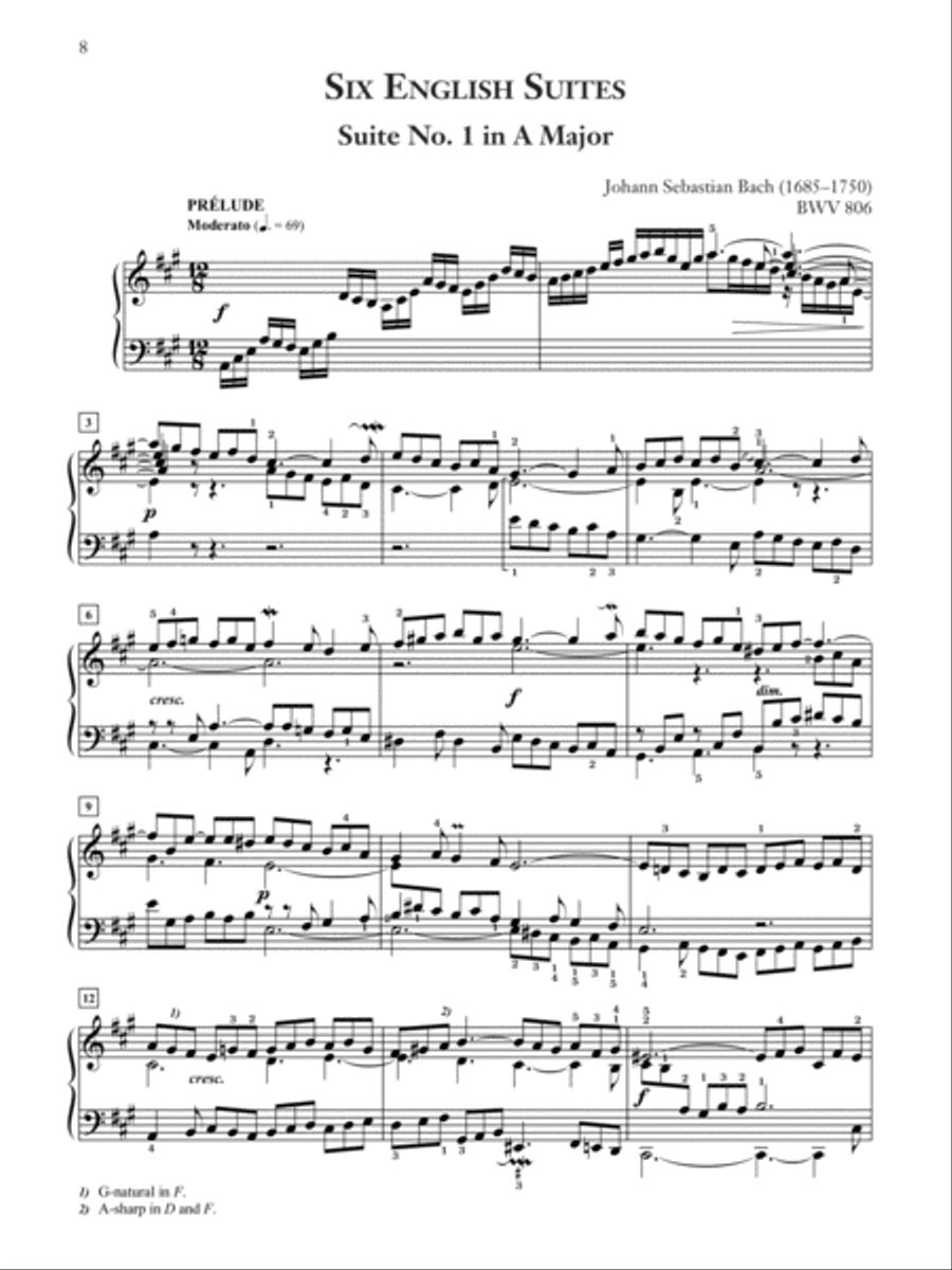 Bach -- Six English Suites, BWV 806--811 Small Ensemble scores gallery preview page 3
