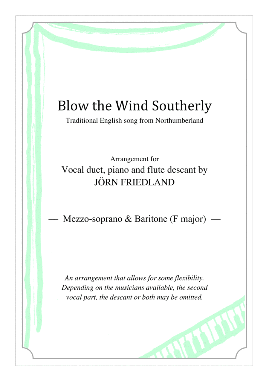 Blow the Wind Southerly Blow the Wind Southerly Piano scores gallery preview page 1