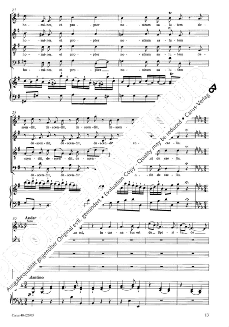 Missa brevis in G major 4-Part scores gallery preview page 16