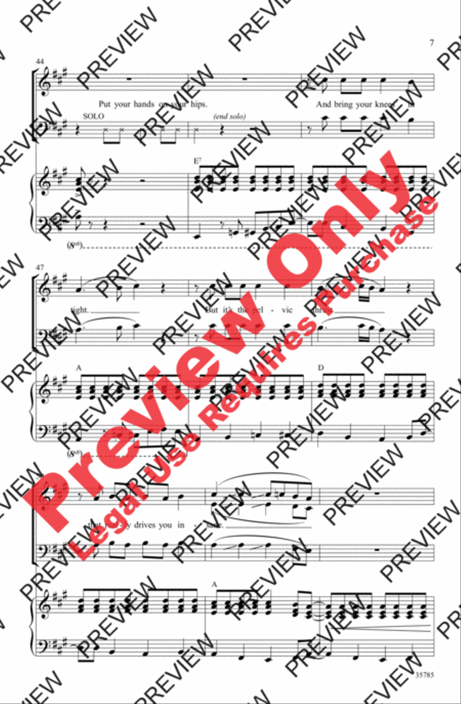 The Time Warp (from The Rocky Horror Picture Show) 3-Part scores gallery preview page 7