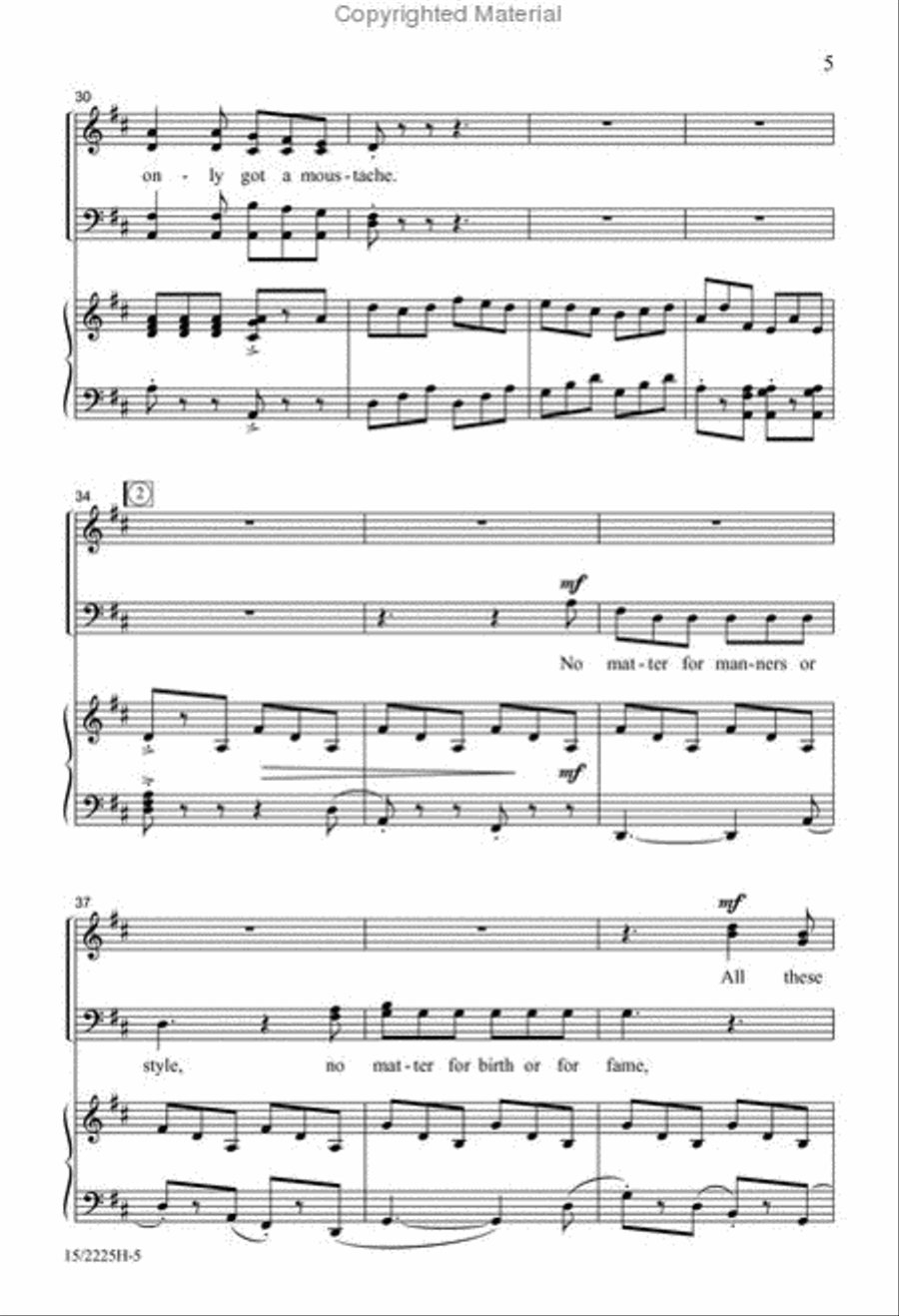 If You've Only Got a Moustache 4-Part scores gallery preview page 5