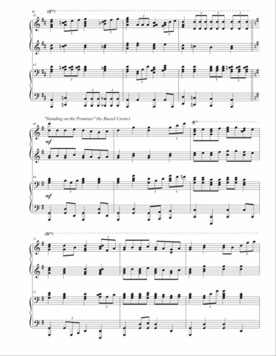 Hymn Medley Hymn Medley 1 Piano, 4-Hands scores gallery preview page 6