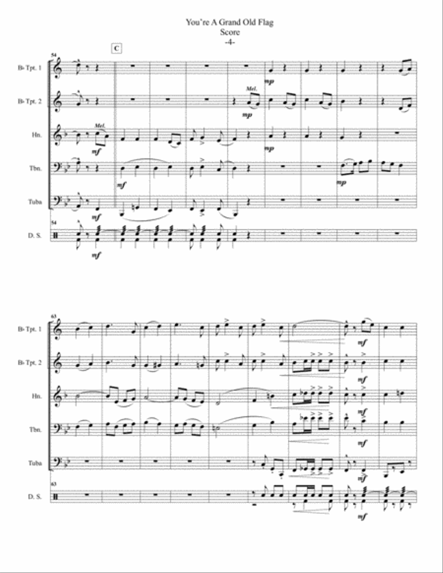 You're A Grand Old Flag You're A Grand Old Flag Brass Ensemble scores gallery preview page 5