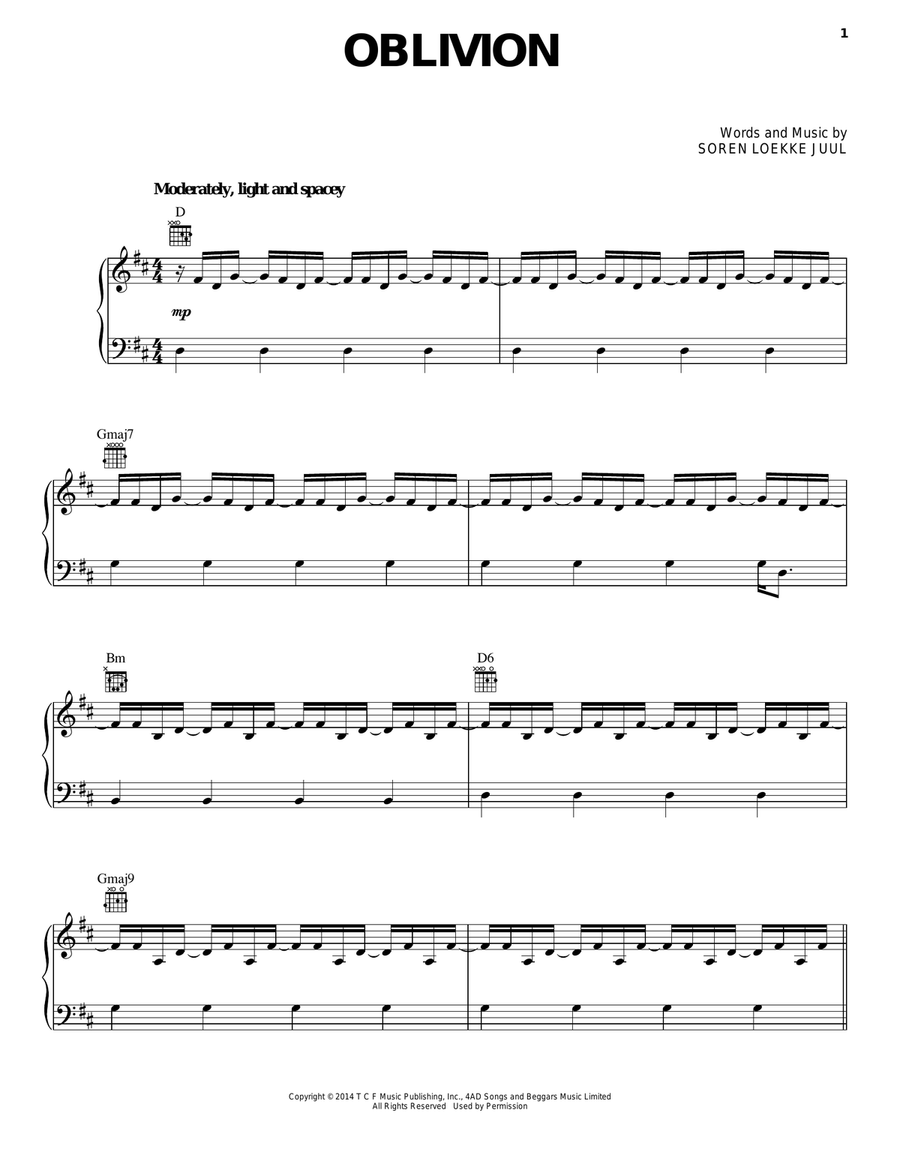 Oblivion Oblivion Acoustic Guitar scores gallery preview page 1