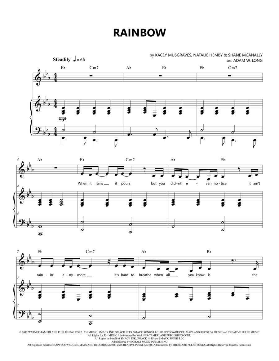 Rainbow Piano, Vocal scores gallery preview page 1