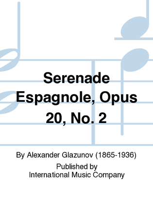 Book cover for Serenade Espagnole, Opus 20, No. 2