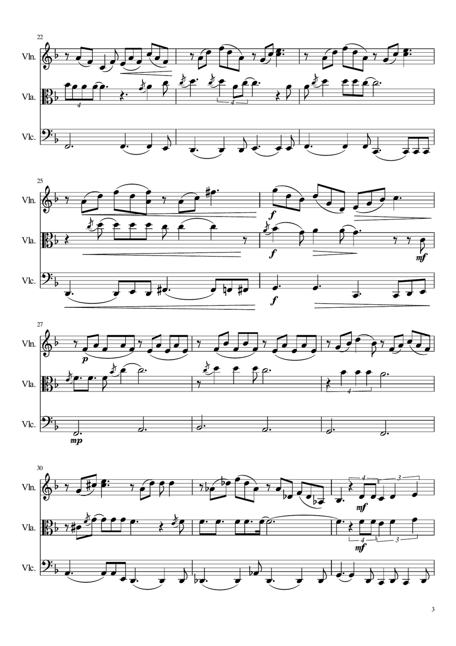What A Wonderful World String Trio scores gallery preview page 3