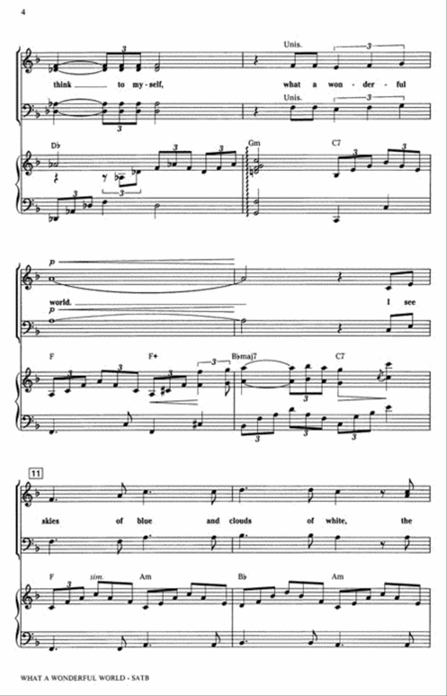 What a Wonderful World 4-Part scores gallery preview page 3