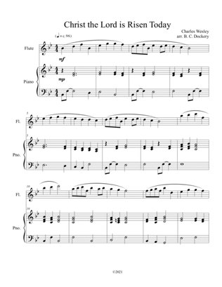 Book cover for Christ the Lord is Risen Today (flute solo) with optional piano accompaniment
