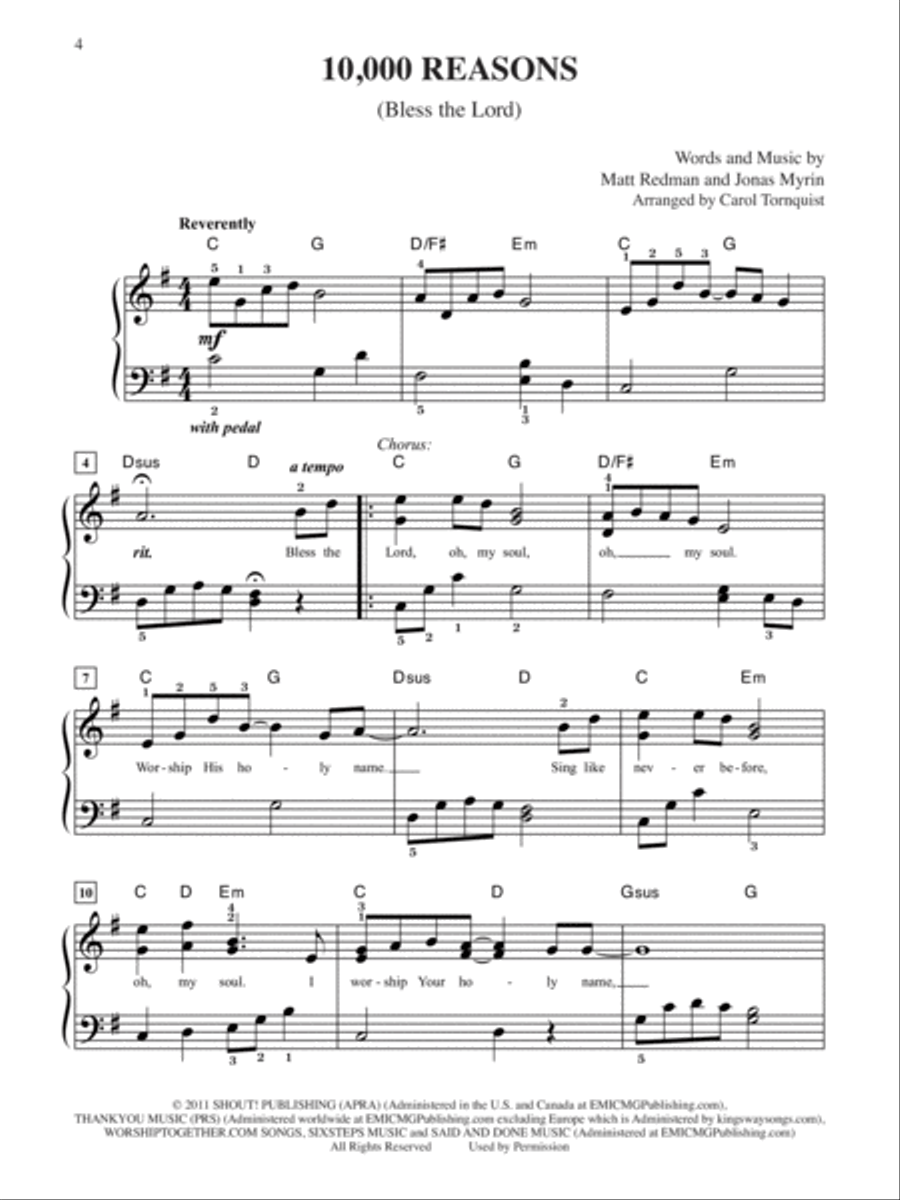 Top 50 Praise & Worship Easy Piano scores gallery preview page 4