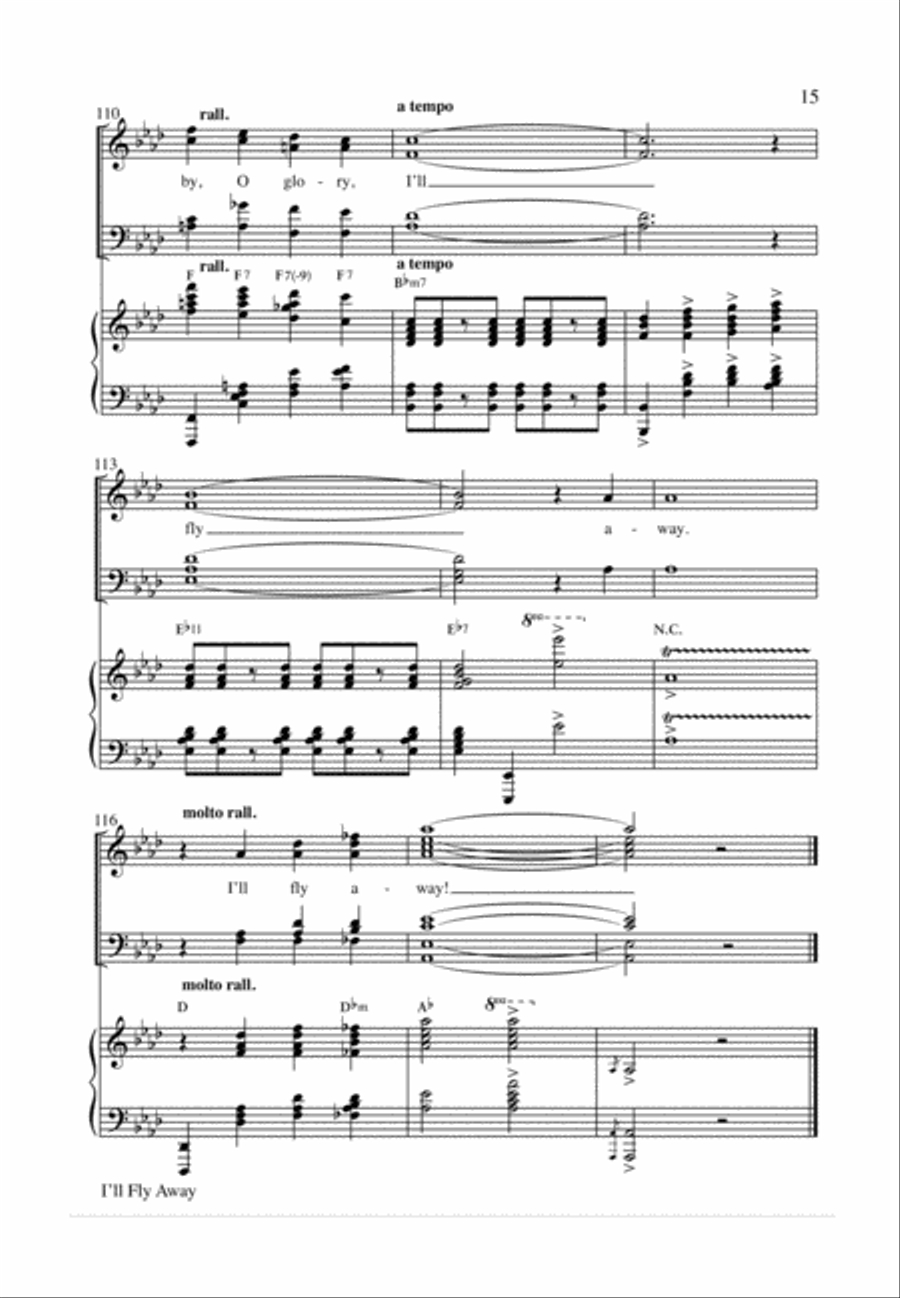 I'll Fly Away 4-Part scores gallery preview page 15