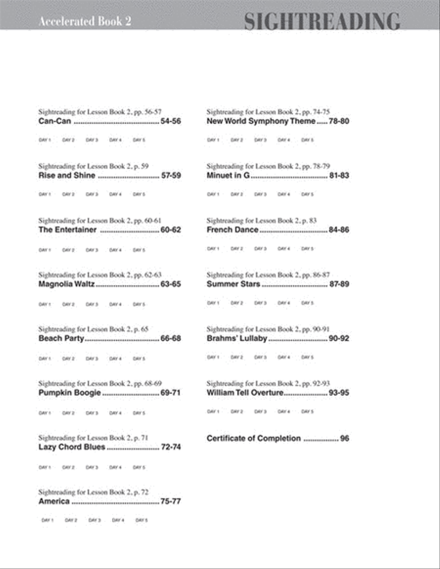 Accelerated Piano Adventures Sightreading Book 2 Piano Method scores gallery preview page 3