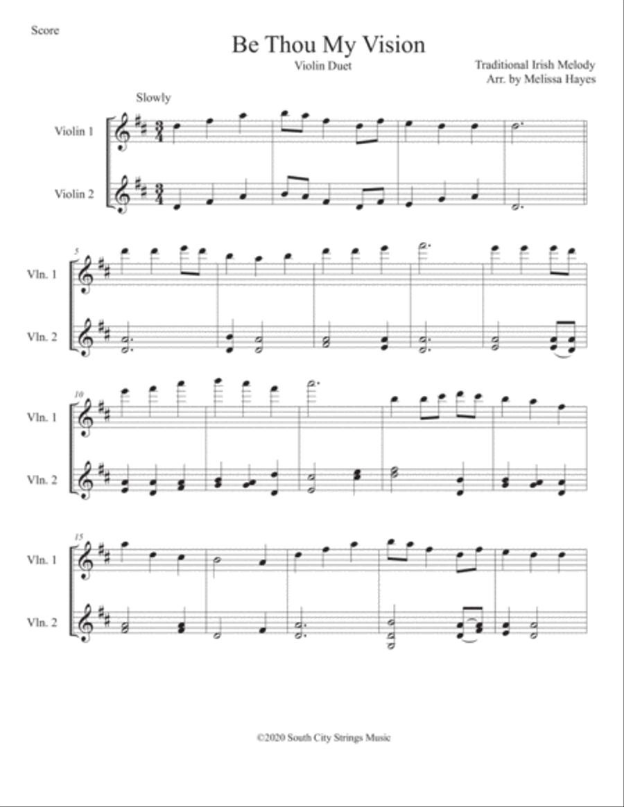 Be Thou My Vision for two violins String Duet scores gallery preview page 1