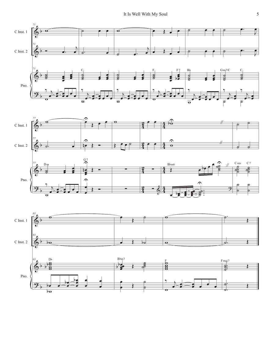 It Is Well With My Soul (Duet for C-Instruments) Piano scores gallery preview page 5