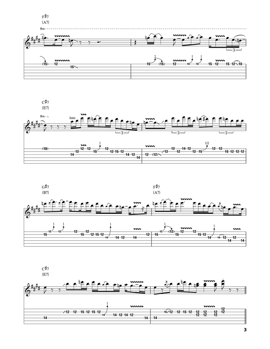 Funk Shun Electric Guitar scores gallery preview page 3