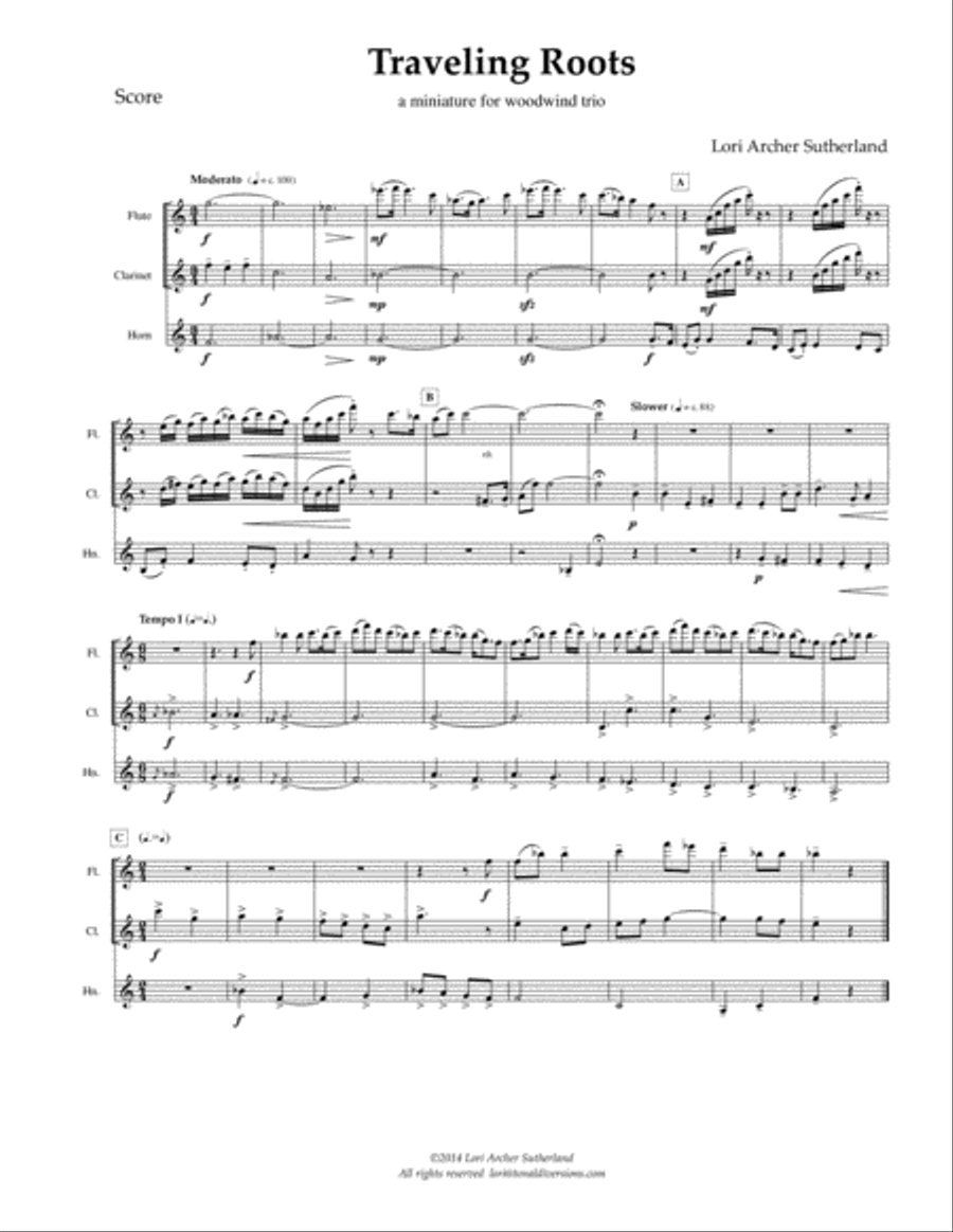 Traveling Roots B-Flat Clarinet scores gallery preview page 2