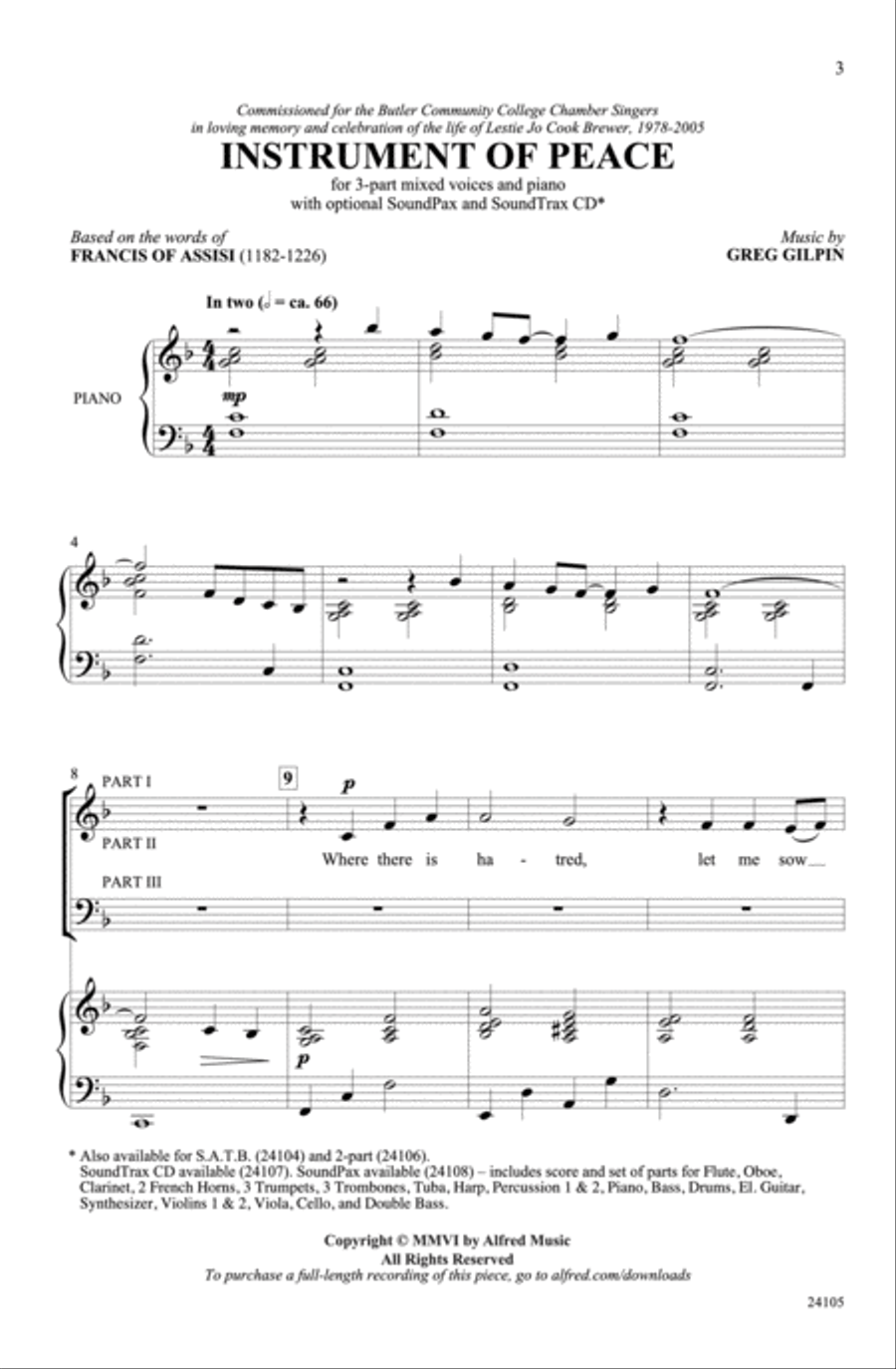 Instrument of Peace Instrument of Peace 3-Part scores gallery preview page 2