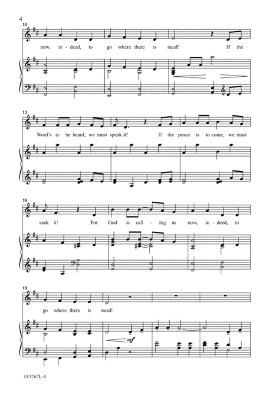 God Is Calling Us Unison Choir scores gallery preview page 4
