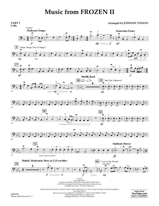 Book cover for Music from Disney's Frozen 2 (arr. Johnnie Vinson) - Pt.5 - Cello
