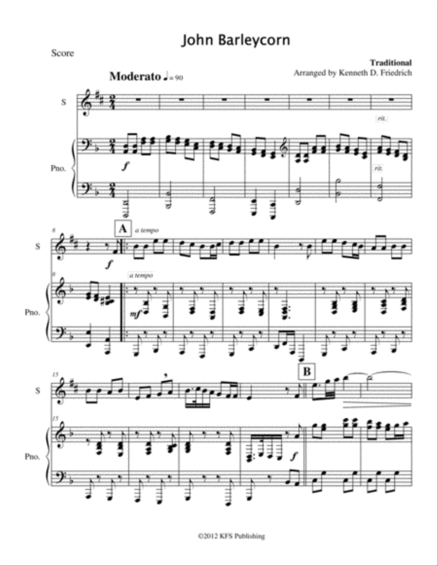 Folk Songs for Young Folks, Vol. 1 - bari sax and piano Baritone Saxophone scores gallery preview page 4