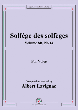 Book cover for Lavignac-Solfège des solfèges,Volume 8B,No.14,for Voice