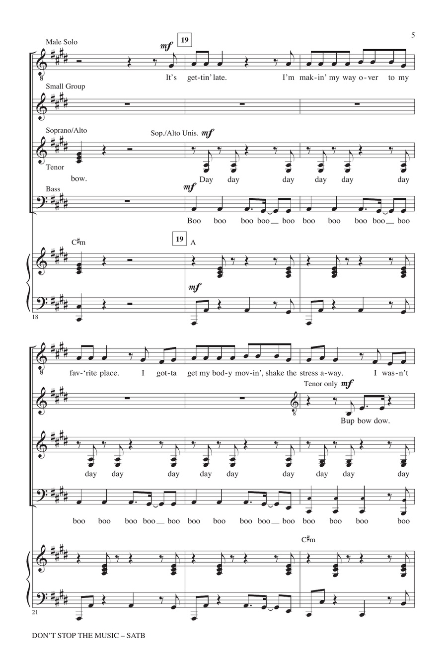 Don't Stop The Music 4-Part scores gallery preview page 4