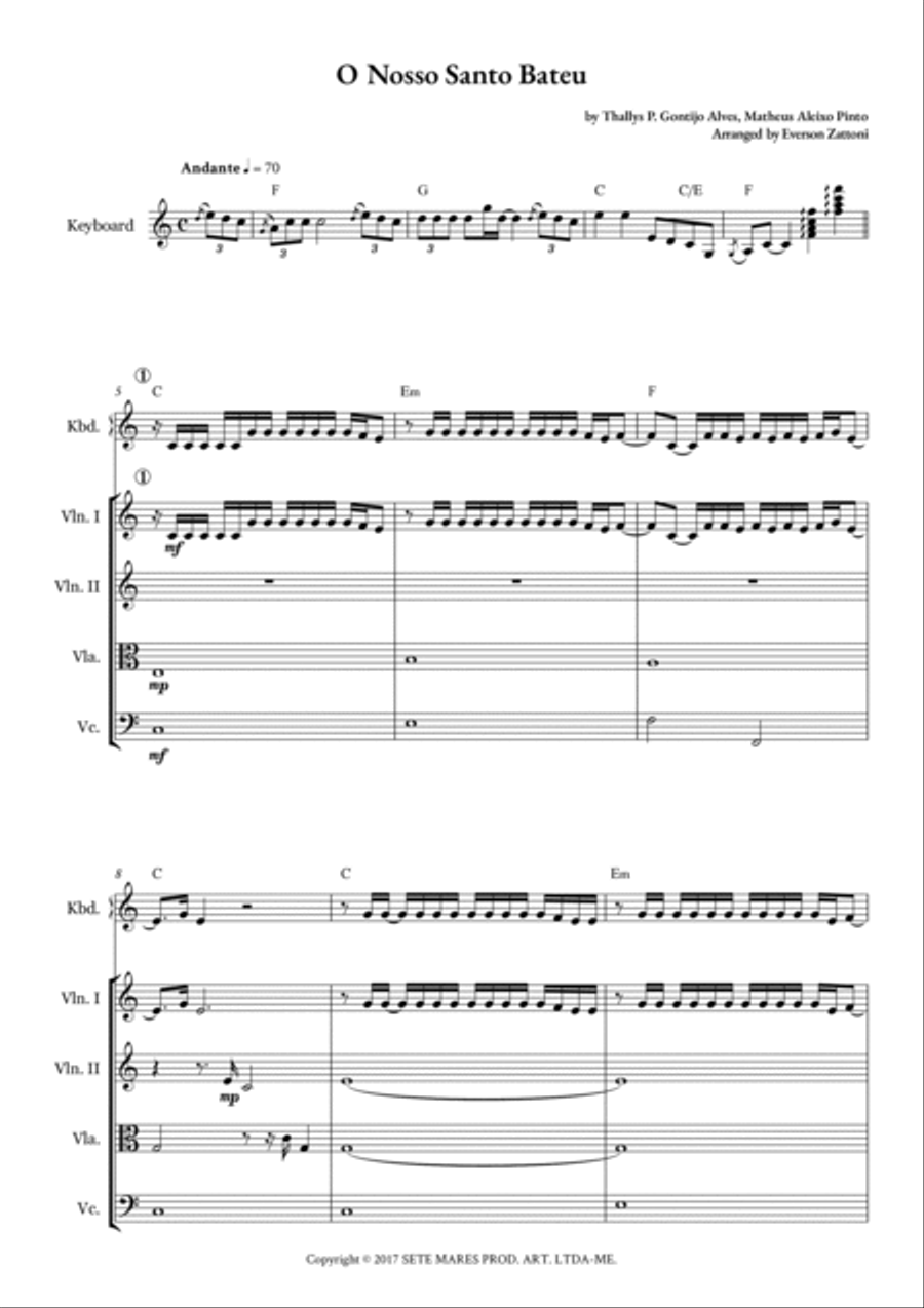 O Nosso Santo Bateu Piano, Vocal, Guitar scores gallery preview page 2