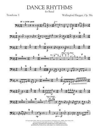 Dance Rhythms for Band, Op. 58 - Trombone 3