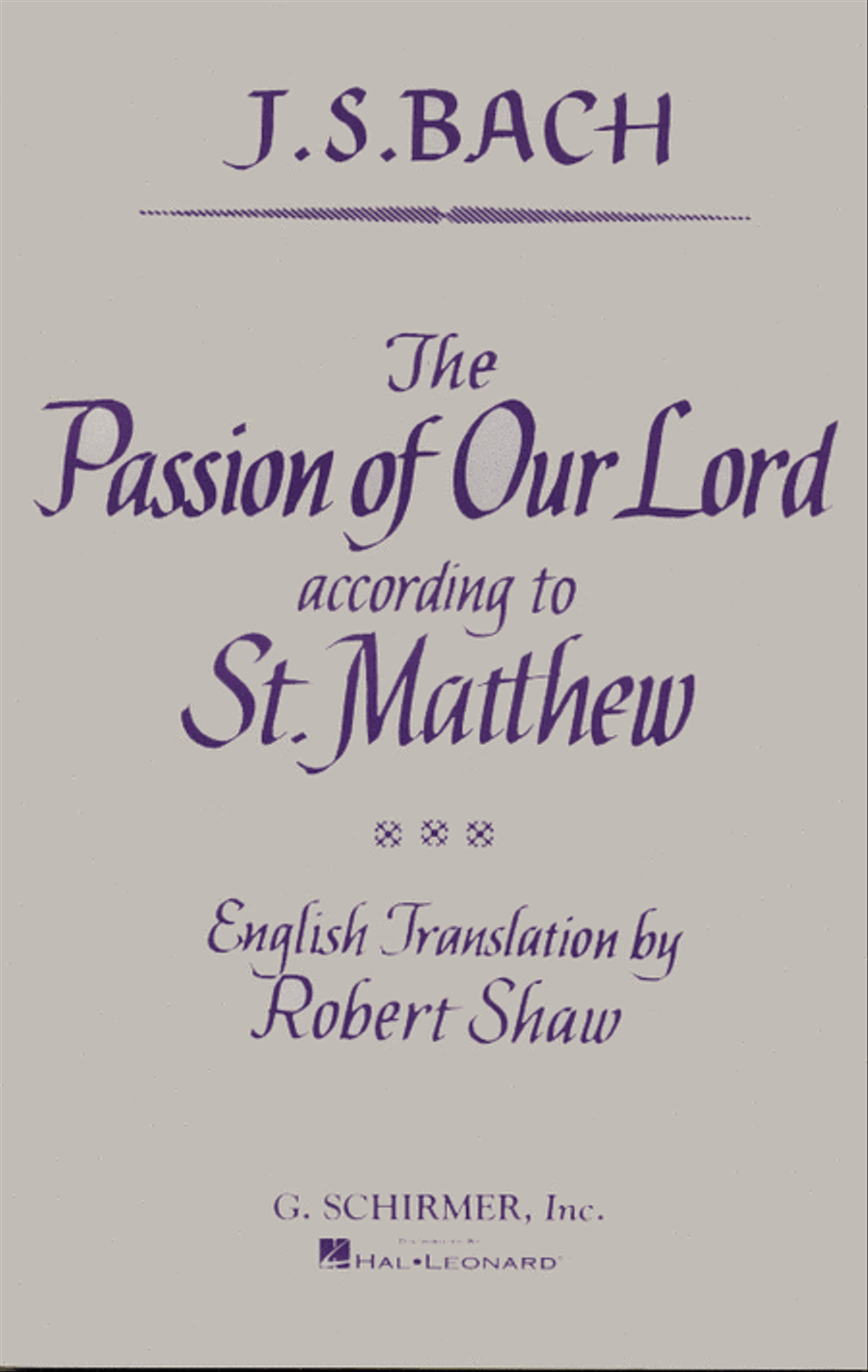 Book cover for St. Matthew Passion