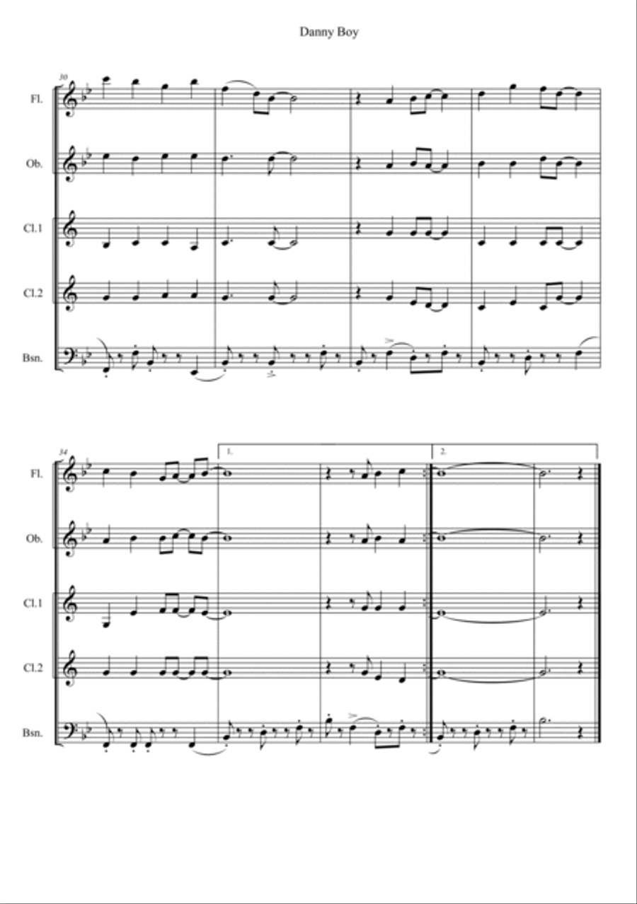 Danny Boy Danny Boy Woodwind Ensemble scores gallery preview page 4