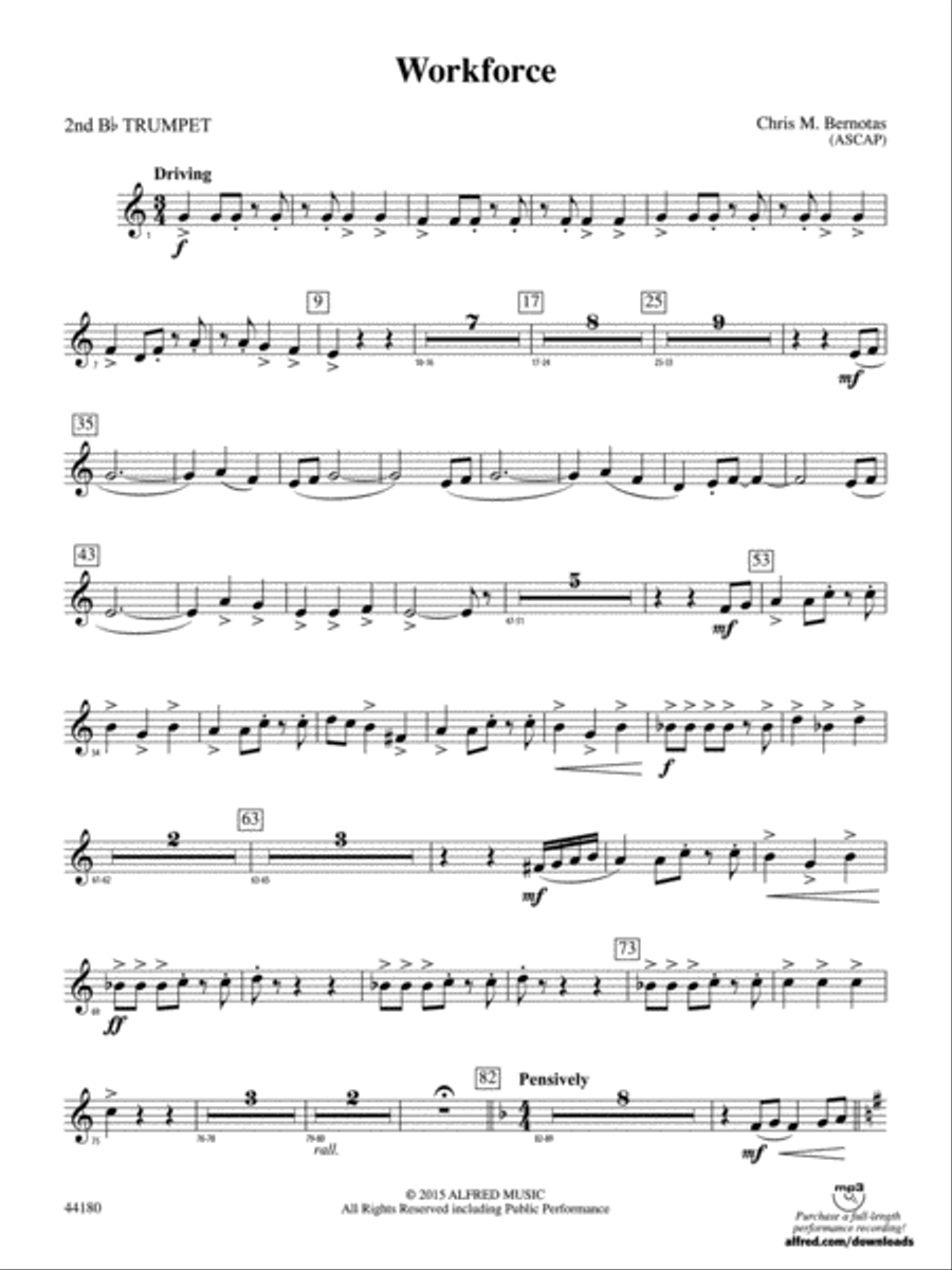 Workforce: 2nd B-flat Trumpet Concert Band scores gallery preview page 1