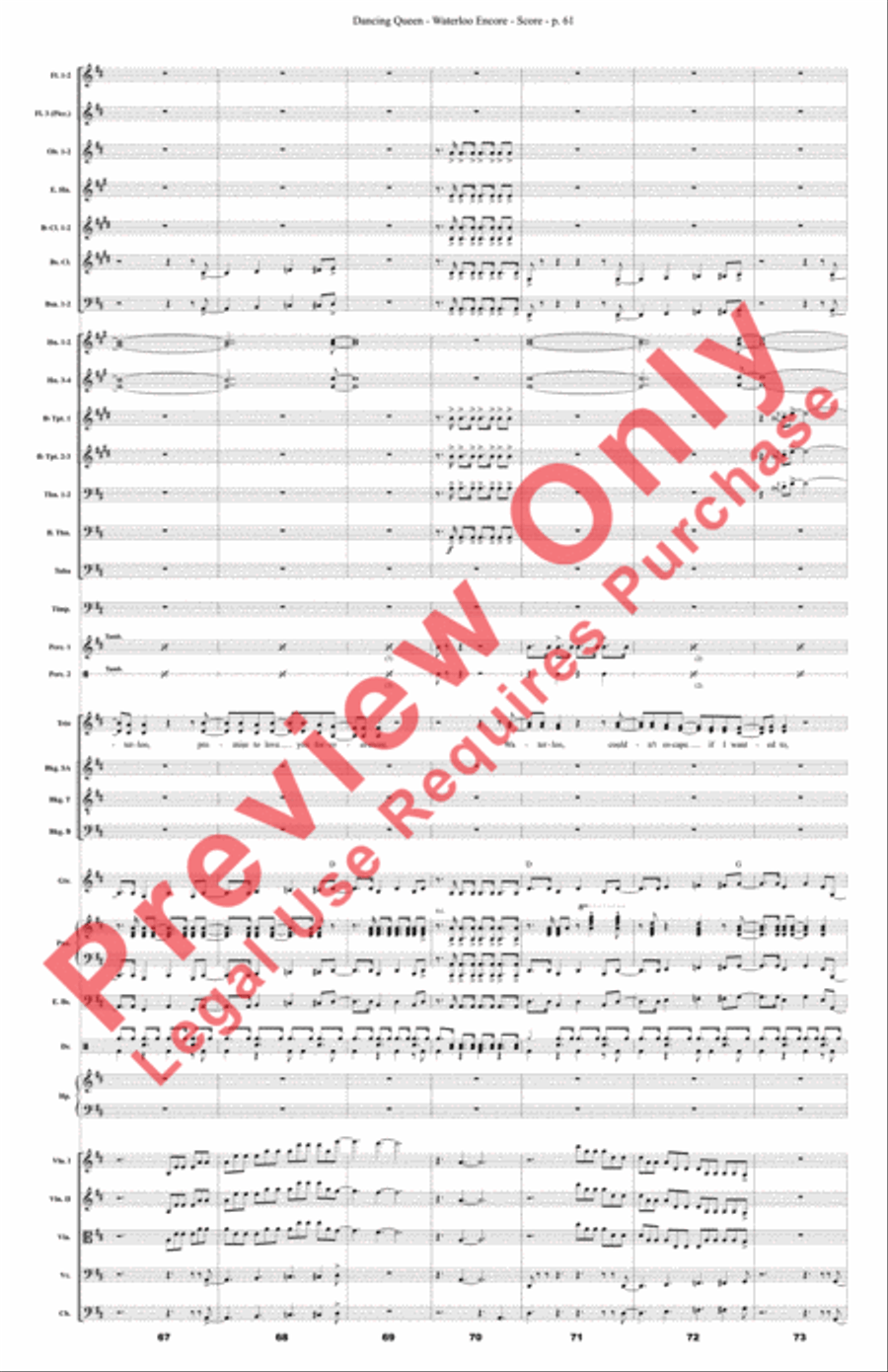 Mamma Mia! Medley Mamma Mia! Medley Full Orchestra scores gallery preview page 62