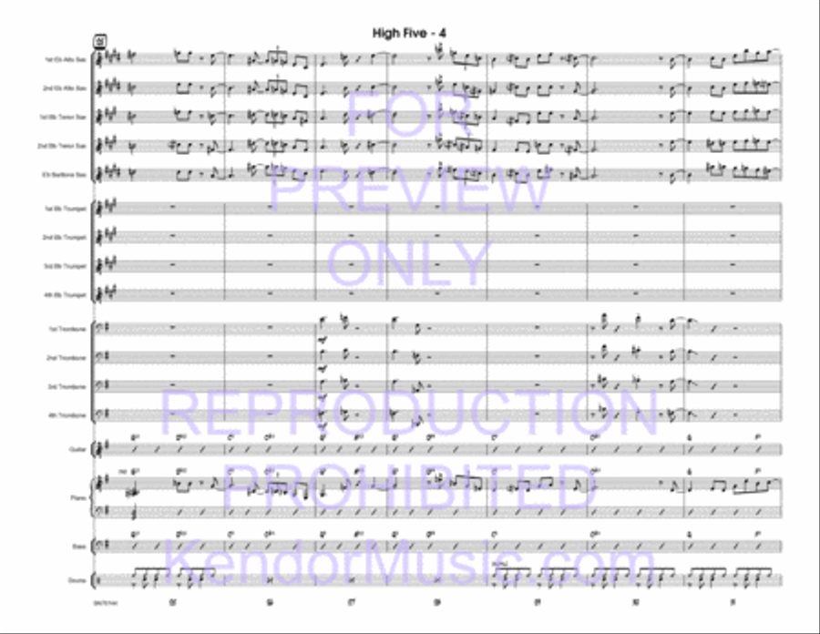 High Five (Full Score) High Five (Full Score) Jazz Ensemble scores gallery preview page 6