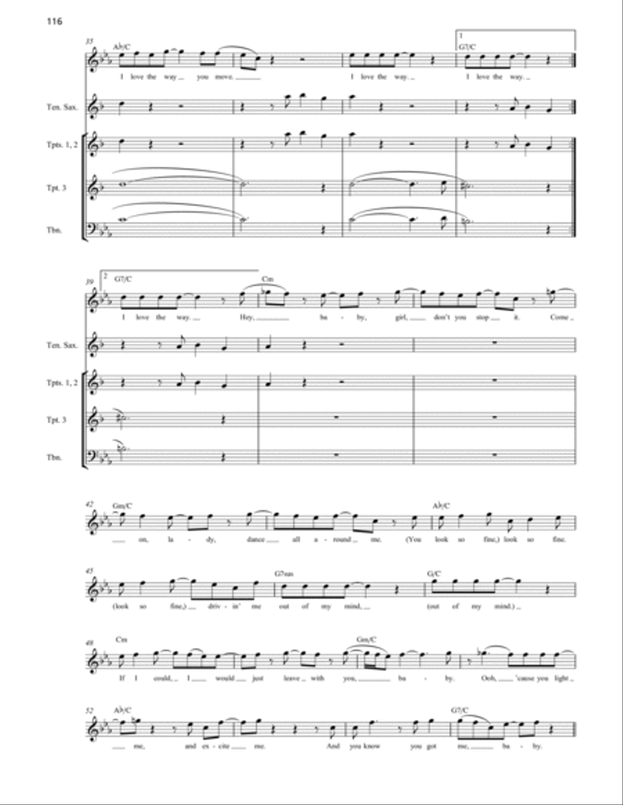 The Way You Move (feat. Sleepy Brown) (Horn Section) Horn scores gallery preview page 3
