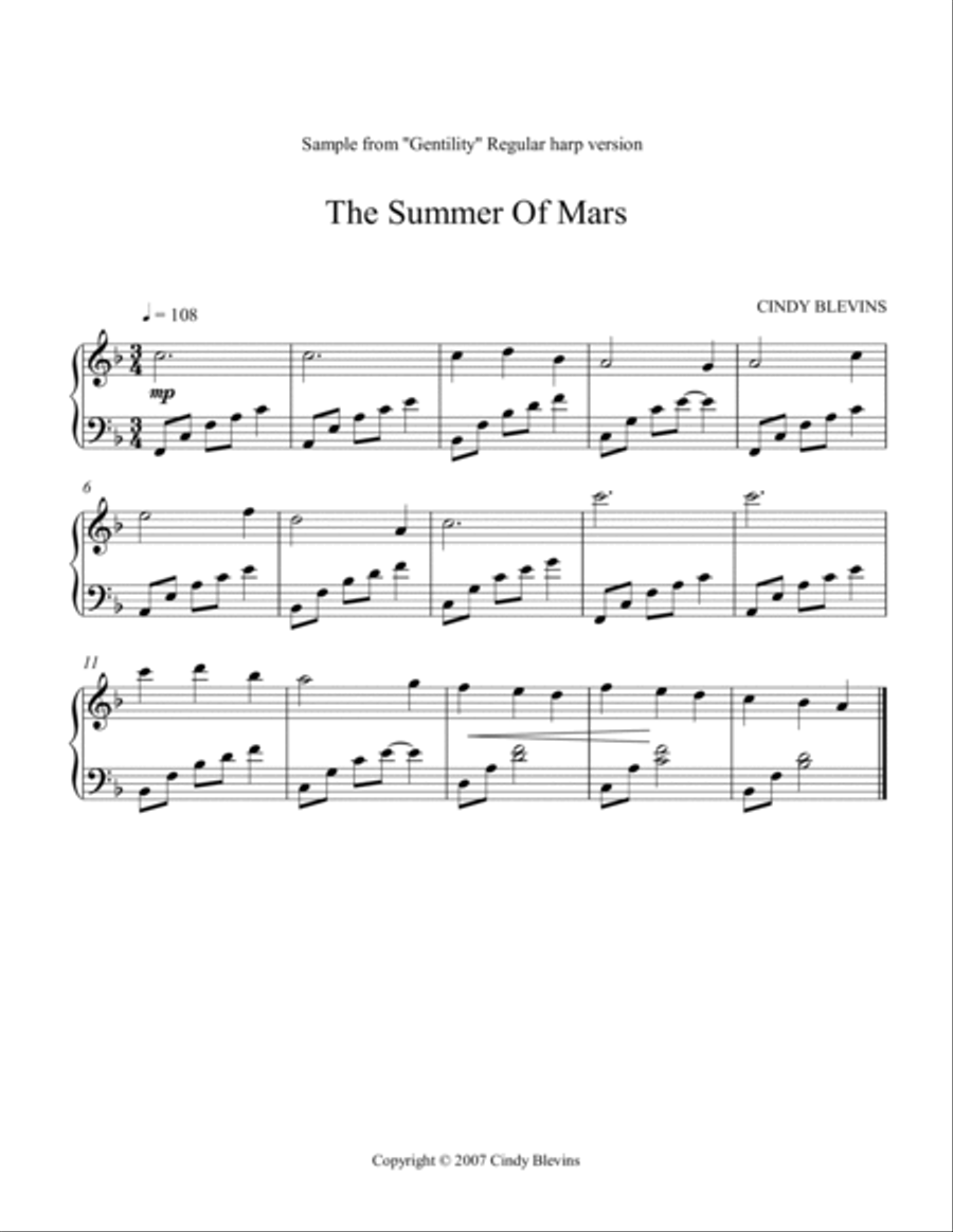 Gentility, 24 original solos for Lever or Pedal Harp Pedal Harp scores gallery preview page 2