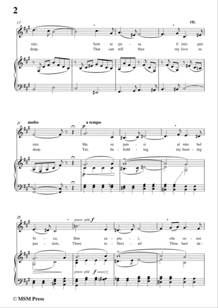 Mancini-Dir ch'io t'ami,in f sharp minor,for Voice and Piano Voice Solo scores gallery preview page 4