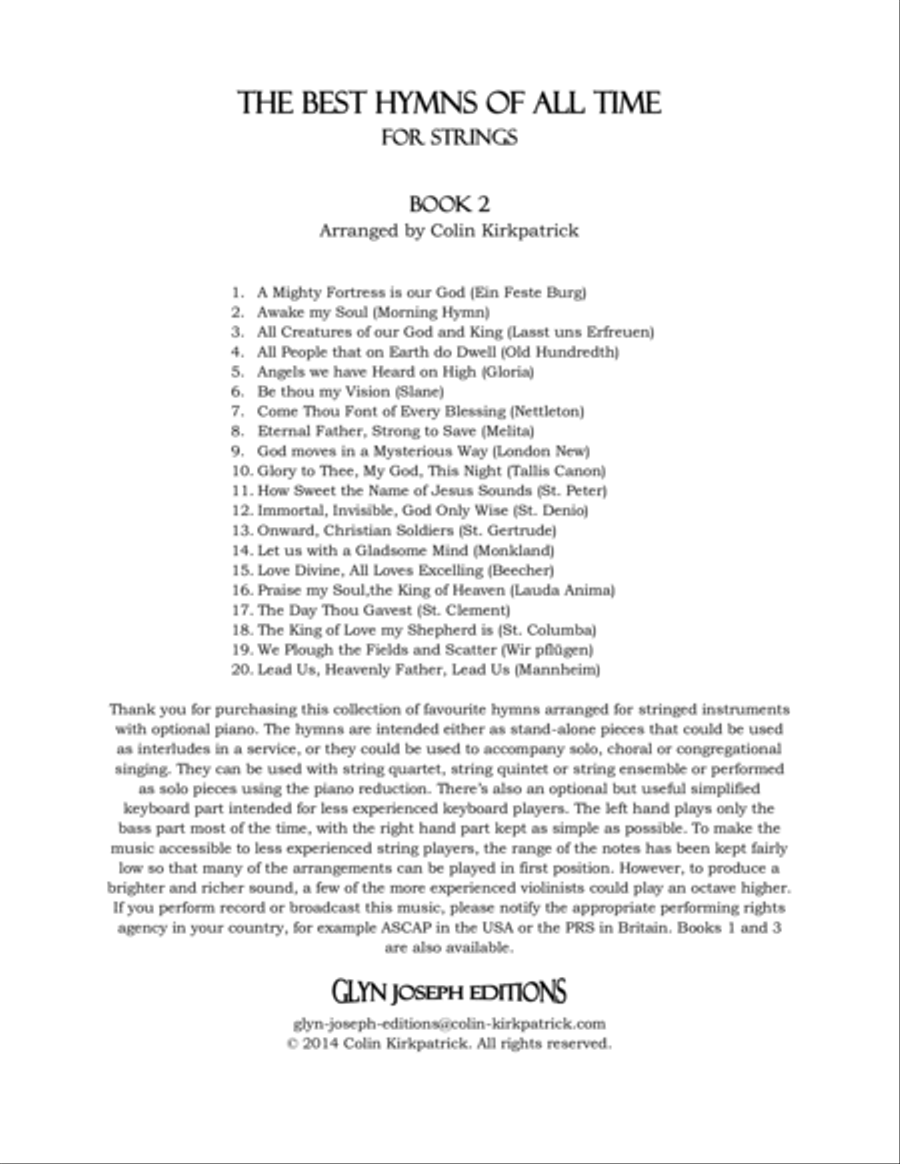 The Best Hymns of All Time (for Strings) Book 2 String Quartet scores gallery preview page 2