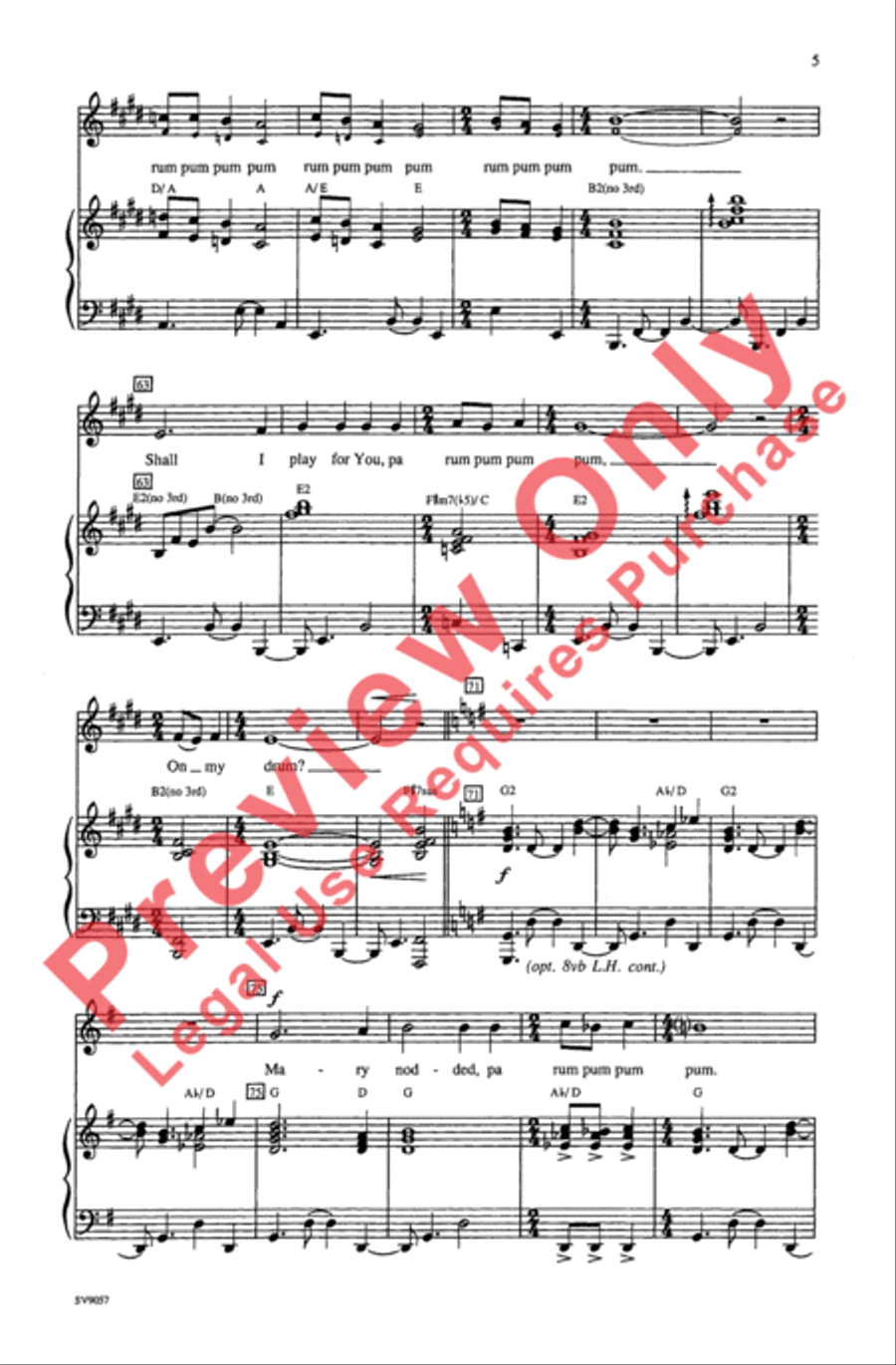 The Little Drummer Boy The Little Drummer Boy Unison Choir scores gallery preview page 5