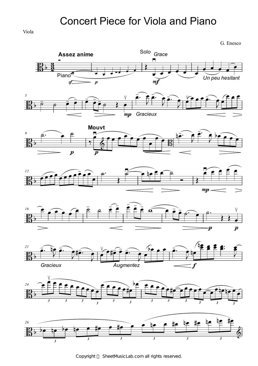 G. Enescu : Concert Piece for Viola and Piano