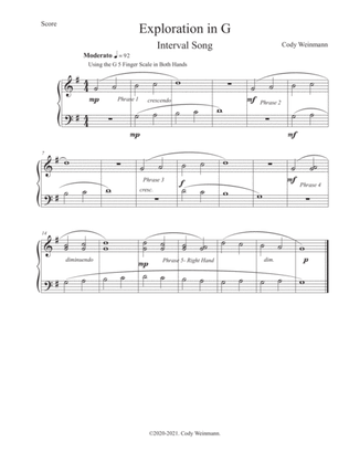 Book cover for Exploration in G Major for Easy Piano