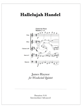 Book cover for Hallelujah Handel for Woodwind Quintet