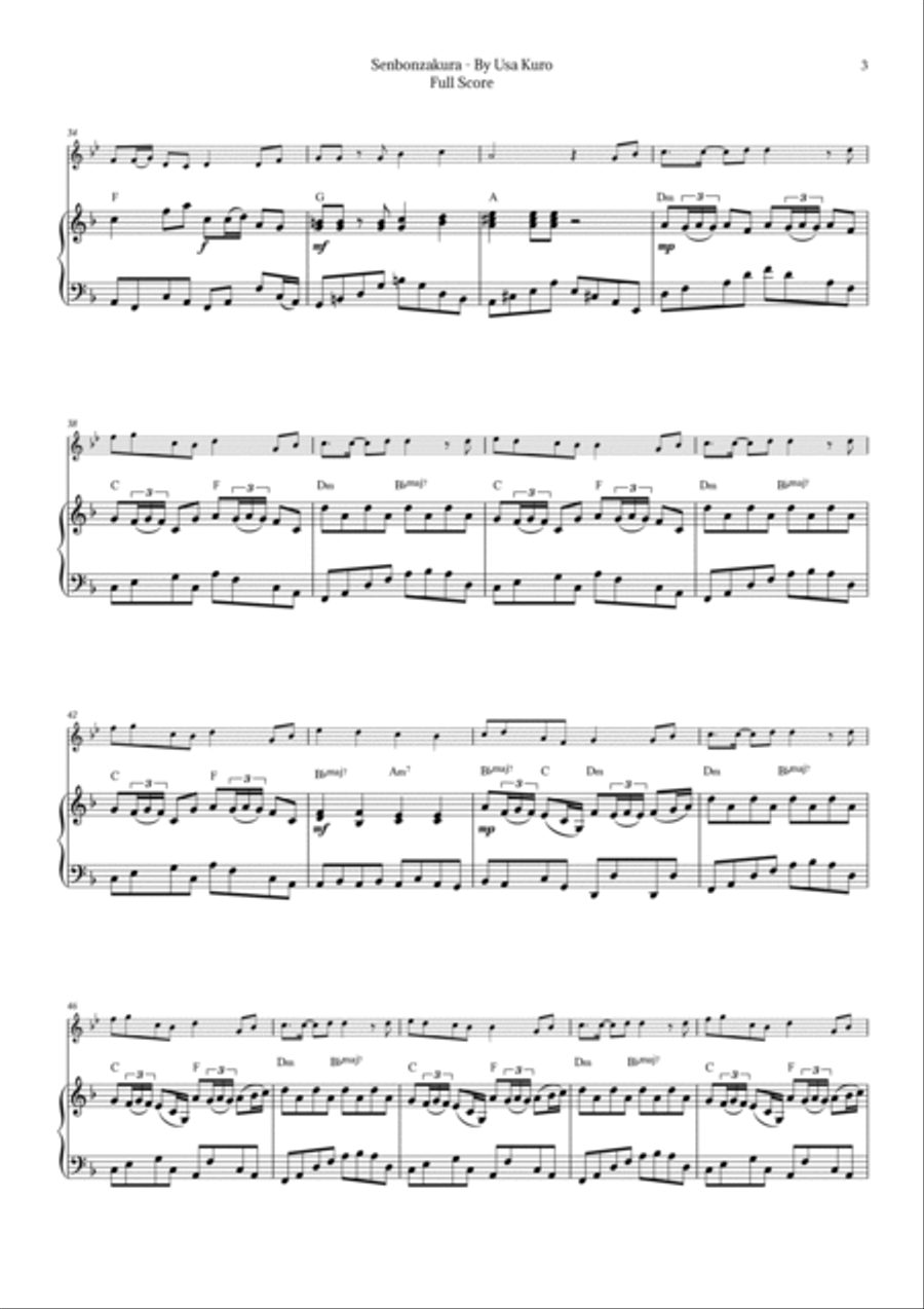 Senbonzakura Chamber Music scores gallery preview page 3