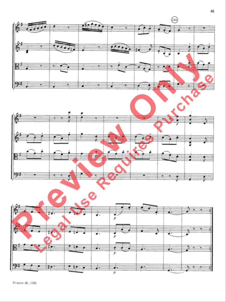 Mozart String Quartets String Quartet scores gallery preview page 46