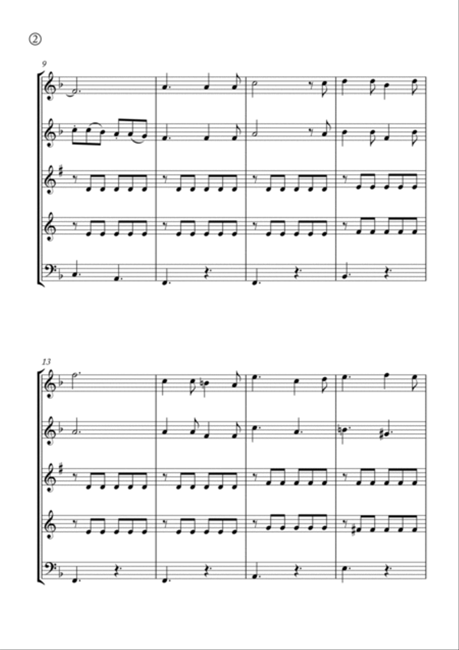 Oh Holy night Woodwind Quintet scores gallery preview page 2