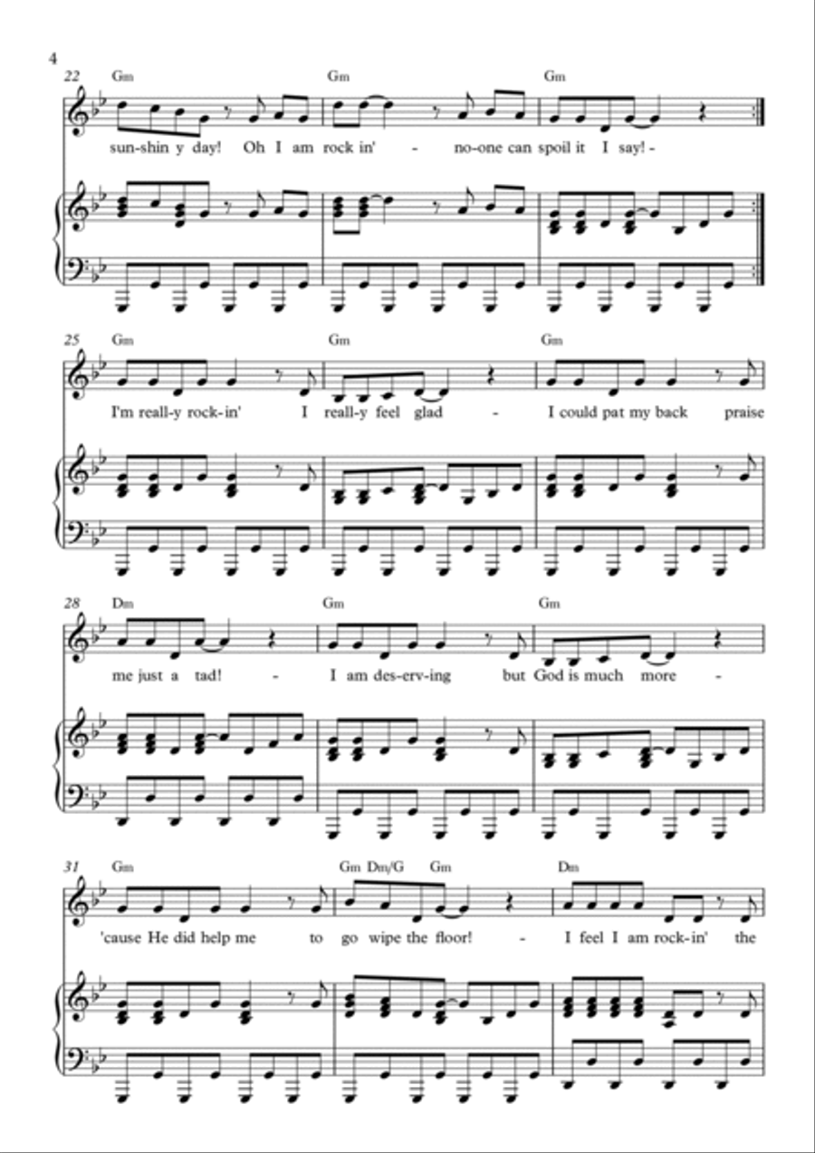 I Am Rockin'! Piano, Vocal, Guitar scores gallery preview page 4