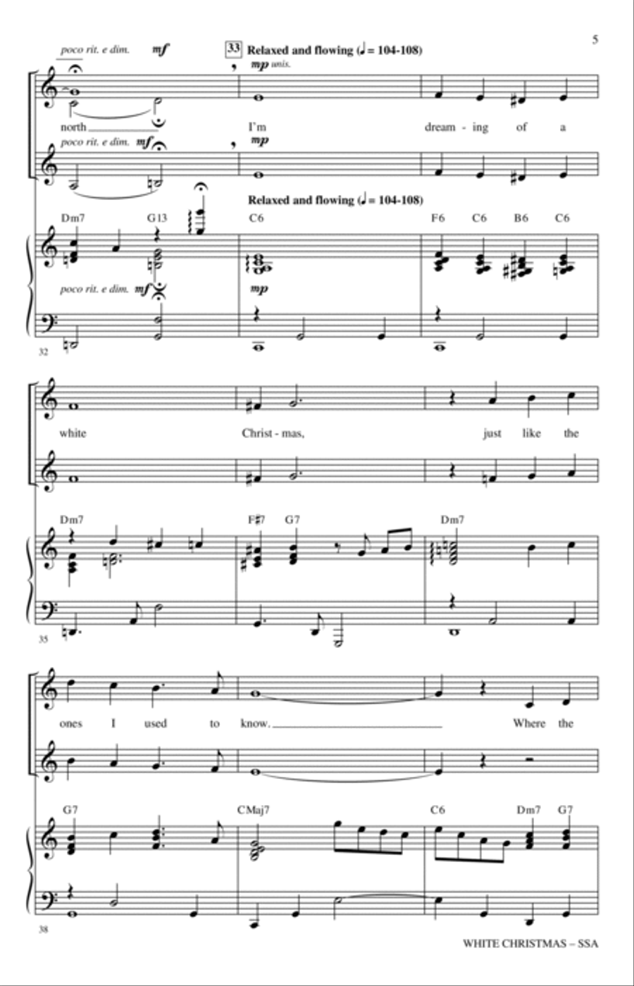 White Christmas (arr. Mac Huff) SSA scores gallery preview page 4